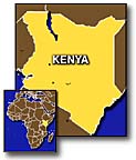 Map of Kenya, Africa